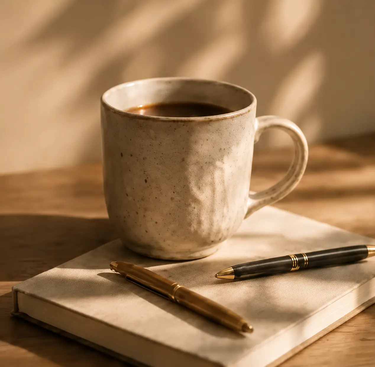 Warm coffee and peaceful moment